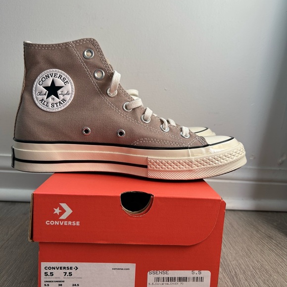 ❌ Sold ❌Converse Taupe Chuck 70 High Top Sneakers - Picture 2 of 6